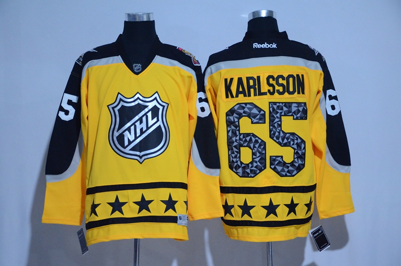 2017 NHL Ottawa Senators #65 Karlsson yellow All Star jerseys